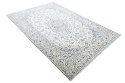Close-up detail of New Nain rug from Iran / Persia showing Wool weave