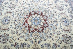 Central medallion detail of New Nain rug from Iran / Persia