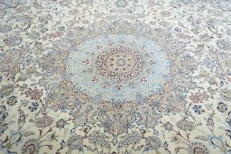 Central medallion detail of New Nain rug from Iran / Persia