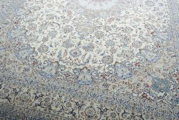 Close-up detail of New Nain rug from Iran / Persia showing Cork weave