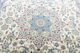 Central medallion detail of New Nain rug from Iran / Persia