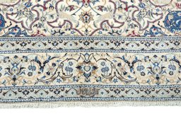 Full view of New Nain rug from Iran / Persia, 321 × 204 cm in Beige tones