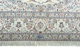 Full view of 2000s Nain rug from Iran / Persia, 307 × 196 cm in Beige tones