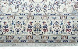 Full view of New Nain rug from Iran / Persia, 302 × 205 cm in Beige tones