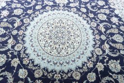 Central medallion detail of New Nain rug from Iran / Persia