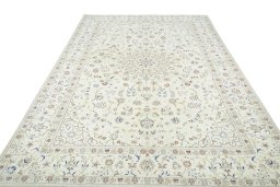 Surface texture of New Nain rug with natural Wool and intricate pattern