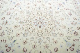 Central medallion detail of New Nain rug from Iran / Persia