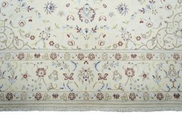 Full view of New Nain rug from Iran / Persia, 303 × 200 cm in Beige tones