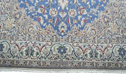 Full view of New Nain rug from Iran / Persia, 201 × 120 cm in Blue tones