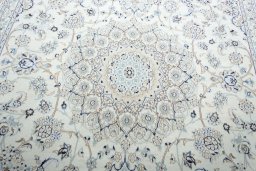 Central medallion detail of New Nain rug from Iran / Persia