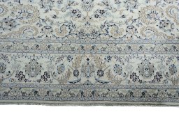Full view of New Nain rug from Iran / Persia, 346 × 241 cm in Beige tones