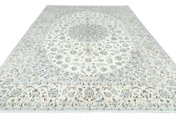 Surface texture of New Nain rug with natural Wool and intricate pattern