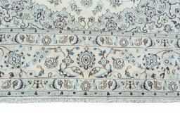 Full view of New Nain rug from Iran / Persia, 371 × 263 cm in Beige tones