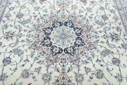 Central medallion detail of New Nain rug from Iran / Persia