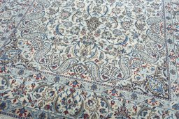Close-up detail of New Nain rug from Iran / Persia showing Wool weave
