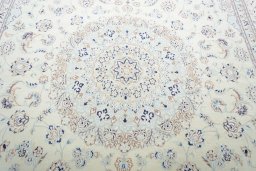 Central medallion detail of New Nain rug from Iran / Persia