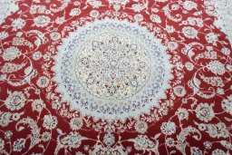 Central medallion detail of New Nain rug from Iran / Persia
