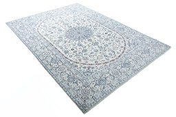 Close-up detail of New Nain rug from Iran / Persia showing Wool weave
