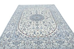 Surface texture of New Nain rug with natural Wool and intricate pattern