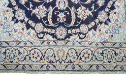 Full view of New Nain rug from Iran / Persia, 201 × 126 cm in Blue tones
