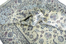 Surface texture of New Nain rug with natural Wool and intricate pattern