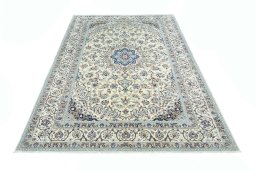 Surface texture of New Nain rug with natural Wool and intricate pattern