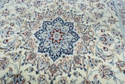 Central medallion detail of New Nain rug from Iran / Persia