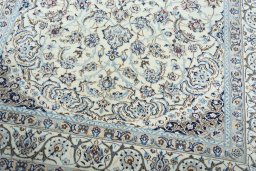 Close-up detail of New Nain rug from Iran / Persia showing Wool weave