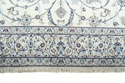 Full view of New Nain rug from Iran / Persia, 354 × 250 cm in Beige tones