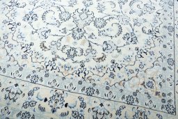 Close-up detail of New Nain rug from Iran / Persia showing Wool weave