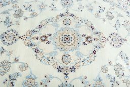 Central medallion detail of New Nain rug from Iran / Persia