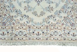 Full view of New Nain rug from Iran / Persia, 144 × 100 cm in Beige tones