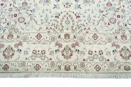 Full view of New Nain rug from Iran / Persia, 304 × 205 cm in Beige tones