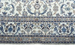 Full view of 2000s Nain rug from Iran / Persia, 333 × 240 cm in Beige tones
