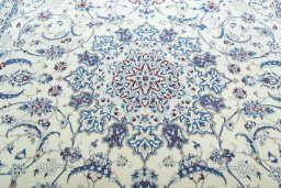 Central medallion detail of New Nain rug from Iran / Persia