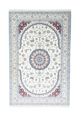 Full view of New Nain rug from Iran / Persia, 314 × 205 cm in Beige tones
