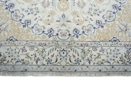 Full view of New Nain rug from Iran / Persia, 300 × 193 cm in Beige tones