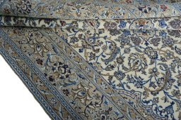 Close-up detail of New Nain rug from Iran / Persia showing Wool weave