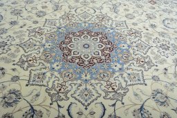 Central medallion detail of New Nain rug from Iran / Persia