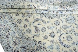 Close-up detail of New Nain rug from Iran / Persia showing Wool weave