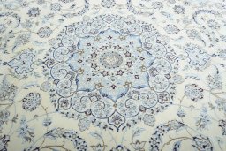 Central medallion detail of New Nain rug from Iran / Persia