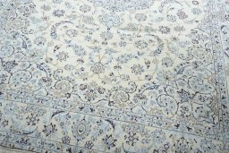Close-up detail of New Nain rug from Iran / Persia showing Wool weave