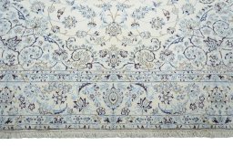 Full view of New Nain rug from Iran / Persia, 344 × 244 cm in Beige tones