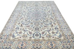 Surface texture of New Nain rug with natural Wool and intricate pattern