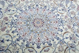 Central medallion detail of New Nain rug from Iran / Persia