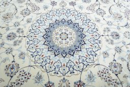 Central medallion detail of New Nain rug from Iran / Persia