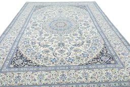Surface texture of New Nain rug with natural Wool and intricate pattern