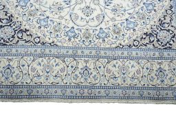 Full view of New Nain rug from Iran / Persia, 357 × 247 cm in Beige tones