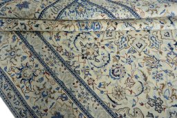Close-up detail of New Nain rug from Iran / Persia showing Wool weave