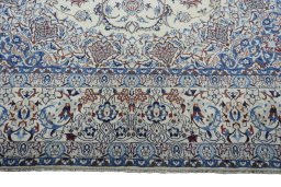 Full view of New Nain rug from Iran / Persia, 391 × 293 cm in Beige tones
